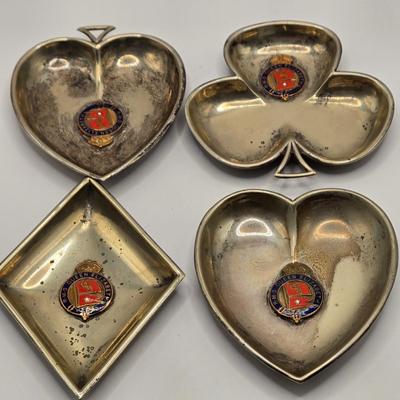 LOT 6: Set of 4 Vintage Ashtrays/Pin Trays form RMS Queen Elizabeth Ocean Liner