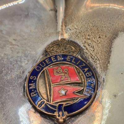 LOT 6: Set of 4 Vintage Ashtrays/Pin Trays form RMS Queen Elizabeth Ocean Liner