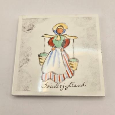 LOT 7: Two Sets of 6 Hand Painted H.C. Andersen Tile Coasters from Denmark