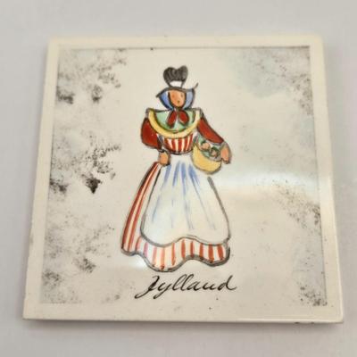 LOT 7: Two Sets of 6 Hand Painted H.C. Andersen Tile Coasters from Denmark