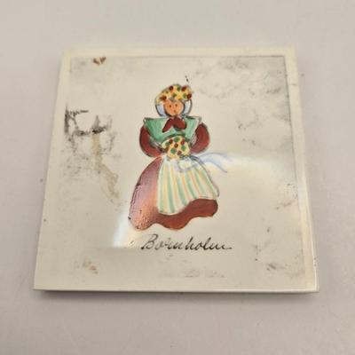 LOT 7: Two Sets of 6 Hand Painted H.C. Andersen Tile Coasters from Denmark