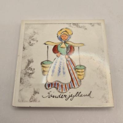 LOT 7: Two Sets of 6 Hand Painted H.C. Andersen Tile Coasters from Denmark