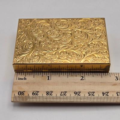 LOT 8: 1940s /50s Vintage Elgin American Gold-Tone Makeup Mirror Compact with Music Box