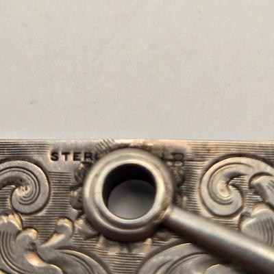 LOT 12: Antique Sterling Silver Chatelaine with Pen, Note Pad, Coin Holder, and Toothpick Holder (70 GTW)