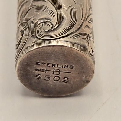 LOT 12: Antique Sterling Silver Chatelaine with Pen, Note Pad, Coin Holder, and Toothpick Holder (70 GTW)