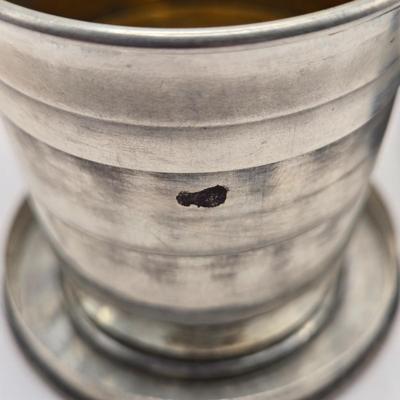 LOT 14: Antique Sterling Silver Collapsible Travel Cup (56.9 grams)