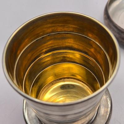 LOT 14: Antique Sterling Silver Collapsible Travel Cup (56.9 grams)