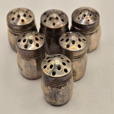 LOT 15: Vintage Sterling Silver Anston 1210 Bridge Ashtray (33.6 Grams), Collectible Spoons (21 Grams), and Six Salt/Pepper shakers (22.4...