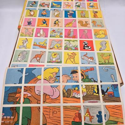 LOT 18: Vintage New Enterprises Walt Disney Wooden Character Blox with Paper Picture and Letter Decals to Self Apply and Ideal Book...