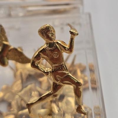 LOT 20: Vintage Letterman Jacket Gold Tone Pins in Multiple Sports