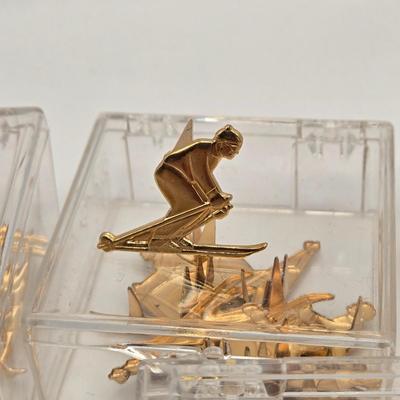 LOT 20: Vintage Letterman Jacket Gold Tone Pins in Multiple Sports