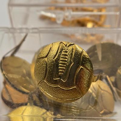 LOT 20: Vintage Letterman Jacket Gold Tone Pins in Multiple Sports