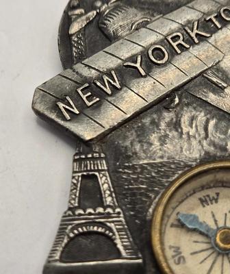 LOT 21: 1927 N.Y. to Paris Compass with Leather Strap Commemorating Charles Lindbergh's Flight