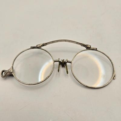 LOT 22: Antique and Vintage Eyeglasses, Pince-Nez Spectacles, and Women's Pince- Nez with Hairpin Connected with Chain