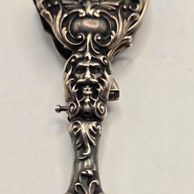 LOT 25: Antique Art Nouveau Silver Toned Lorgnette, Silver Tone Folding Spectacles, Silver Toned Mesh Change Purse, Denmark Silver Plated...