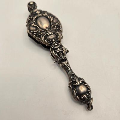 LOT 25: Antique Art Nouveau Silver Toned Lorgnette, Silver Tone Folding Spectacles, Silver Toned Mesh Change Purse, Denmark Silver Plated...