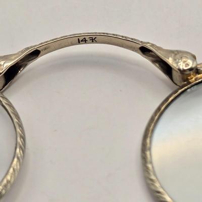 LOT 25: Antique Art Nouveau Silver Toned Lorgnette, Silver Tone Folding Spectacles, Silver Toned Mesh Change Purse, Denmark Silver Plated...