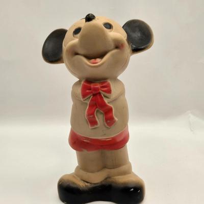 LOT 29: January 1937 Modern Mechanix Magazine, Vintage 1950s,60s Rubber Mickey Mouse Squeak Toy, Celluloid Mickey Mouse Doll, Marx Toys...
