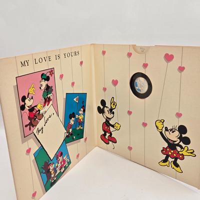LOT 31: Everyone's Favorite Sweethearts! Vintage Material Panel, Vintage Minnie & Mickey Dolls, Easter & Valentine Cards,...