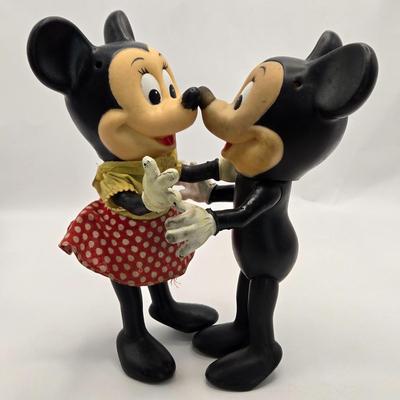LOT 31: Everyone's Favorite Sweethearts! Vintage Material Panel, Vintage Minnie & Mickey Dolls, Easter & Valentine Cards,...