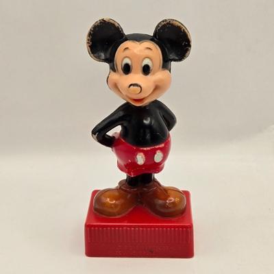 LOT 32: Vintage Stuffed Mickey Mouse Doll, Pencil Sharpener, Bendable Mickey Mouse, Mickey Holding American Flag, 1983 Coca-Cola...