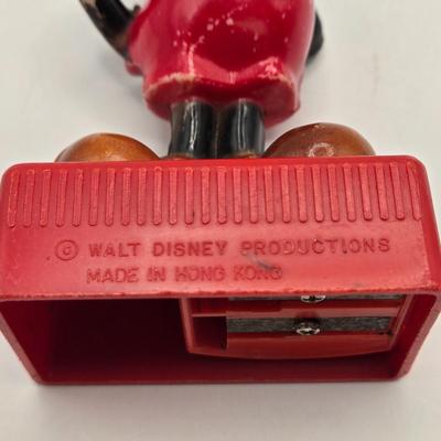 LOT 32: Vintage Stuffed Mickey Mouse Doll, Pencil Sharpener, Bendable Mickey Mouse, Mickey Holding American Flag, 1983 Coca-Cola...