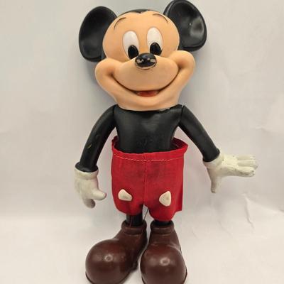 LOT 33: The Mouse, the Myth, the Legend: April 6, 1971 Look Magazine, Vintage Plastic Mickey Mouse Toy and Bank, Illco Wind-up Mickey...