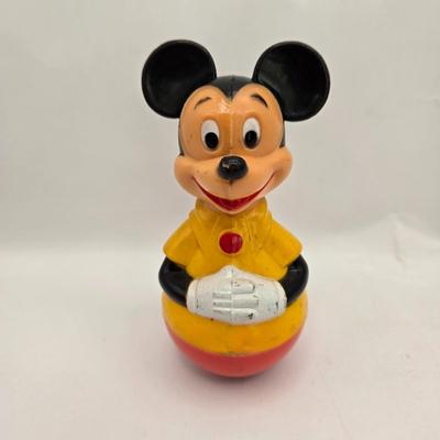 LOT 33: The Mouse, the Myth, the Legend: April 6, 1971 Look Magazine, Vintage Plastic Mickey Mouse Toy and Bank, Illco Wind-up Mickey...