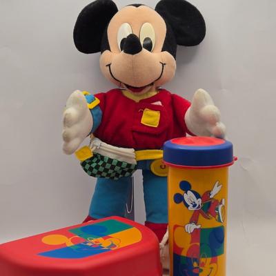 LOT 34: Vintage "Learn to Dress' Mickey Mouse, Lunch Set, NIB Snow White & the 7 Dwarfs, New Set of Books for Mickey's...