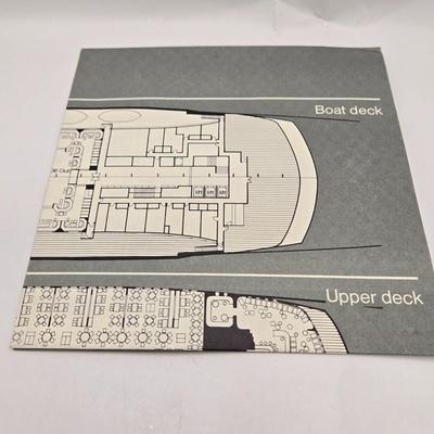 LOT 35: Italian Line, Cunard Queen Elizabeth and Queen Elizabeth II Menus, Deck Plan Maps, Passenger Lists, and Titanic Ale Labels