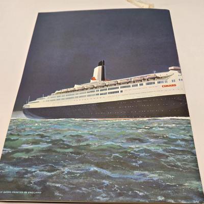 LOT 35: Italian Line, Cunard Queen Elizabeth and Queen Elizabeth II Menus, Deck Plan Maps, Passenger Lists, and Titanic Ale Labels