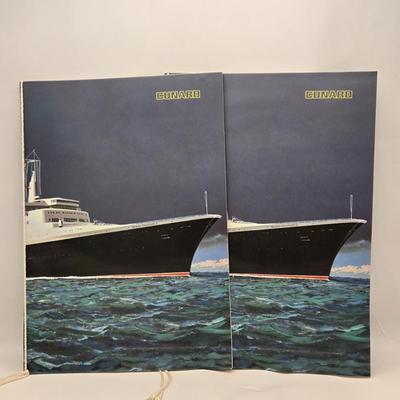 LOT 35: Italian Line, Cunard Queen Elizabeth and Queen Elizabeth II Menus, Deck Plan Maps, Passenger Lists, and Titanic Ale Labels