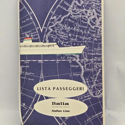 LOT 35: Italian Line, Cunard Queen Elizabeth and Queen Elizabeth II Menus, Deck Plan Maps, Passenger Lists, and Titanic Ale Labels