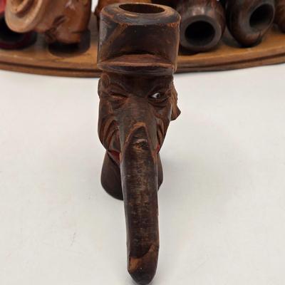 LOT 37: Vintage Pipe Rack with Various Pipes