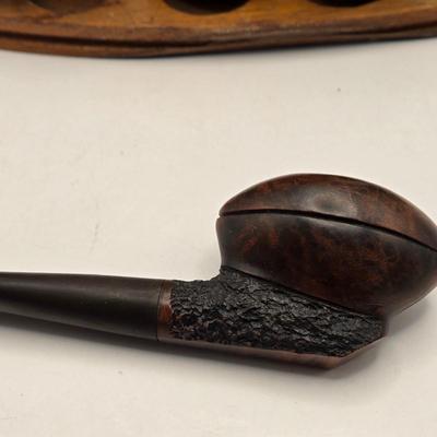 LOT 37: Vintage Pipe Rack with Various Pipes