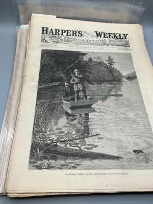 LOT 103: Antique 1800s Copies of Harper's Weekly Magazine