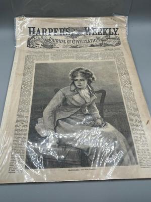 LOT 103: Antique 1800s Copies of Harper's Weekly Magazine