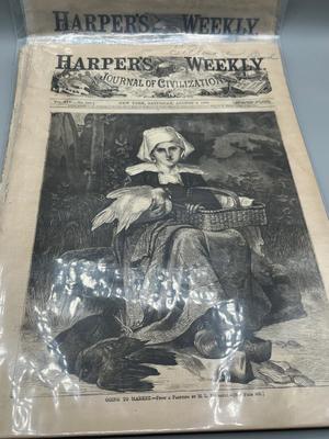 LOT 103: Antique 1800s Copies of Harper's Weekly Magazine