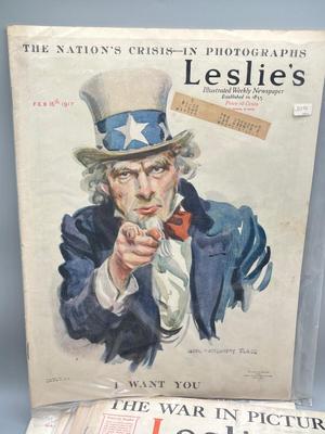 LOT 111: Antique Leslie's Magazine Copies - Uncle Sam and More