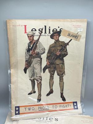 LOT 111: Antique Leslie's Magazine Copies - Uncle Sam and More