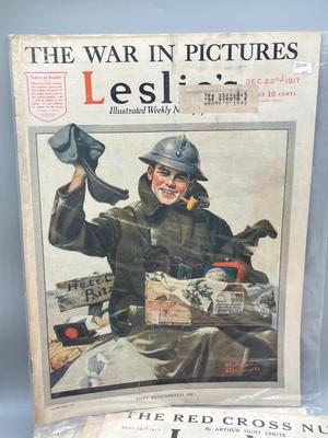 LOT 111: Antique Leslie's Magazine Copies - Uncle Sam and More