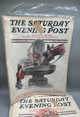 LOT 122: Antique and Vintage Copies of the Saturday Evening Post