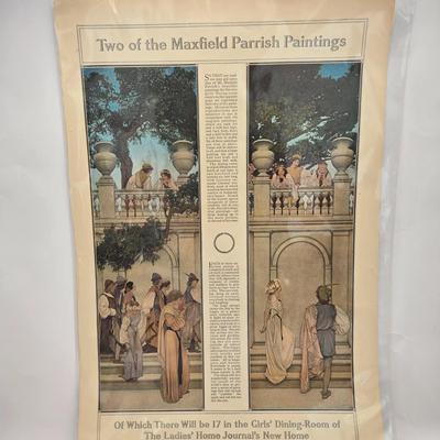 LOT 126: Vintage Maxfield Parish Magazine and Newspaper Pages