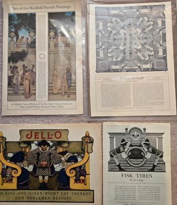 LOT 126: Vintage Maxfield Parish Magazine and Newspaper Pages