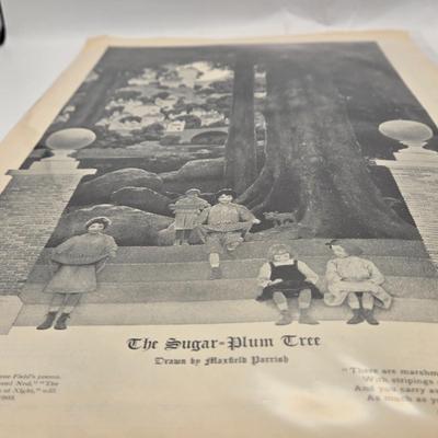 LOT 127: Vintage Maxfield Parish Magazine & Newspaper Pages and Menu