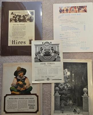 LOT 127: Vintage Maxfield Parish Magazine & Newspaper Pages and Menu