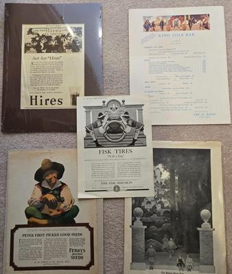 LOT 127: Vintage Maxfield Parish Magazine & Newspaper Pages and Menu