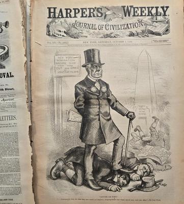 LOT 129: Antique Bound Book of Harpers Weekly Magazine 1876