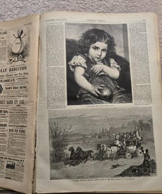 LOT 129: Antique Bound Book of Harpers Weekly Magazine 1876