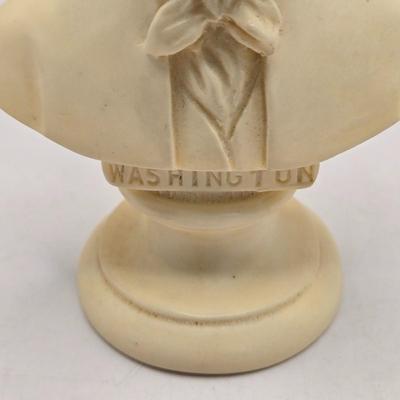 LOT 138: Two Vintage George Washington Busts, 1 Abraham Lincoln Bust, and Photo of Mount Rushmore